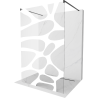 Mexen Kioto paroi de douche autoportante 140 x 200 cm, vague blanche 8 mm, noire - 800-140-002-70-97