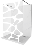 Mexen Kioto paroi de douche autoportante 140 x 200 cm, transparent/Design blanc 8 mm, Noir - 800-140-002-70-97