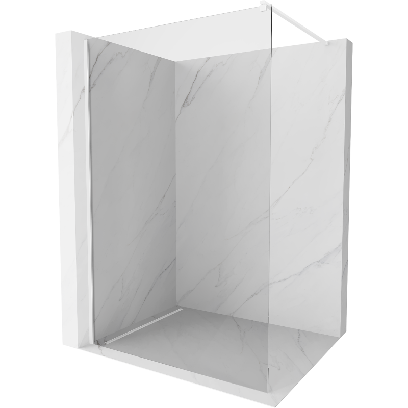 Mexen Kioto paroi de douche Walk-in 140 x 200 cm, transparent 8 mm, blanc - 800-140-101-20-00