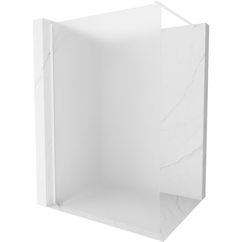 Mexen Kioto paroi de douche Walk-in 100 x 200 cm, givre 8 mm, blanche - 800-100-101-20-30