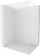 Mexen Kioto paroi de douche Walk-in 100 x 200 cm, givre 8 mm, blanche - 800-100-101-20-30