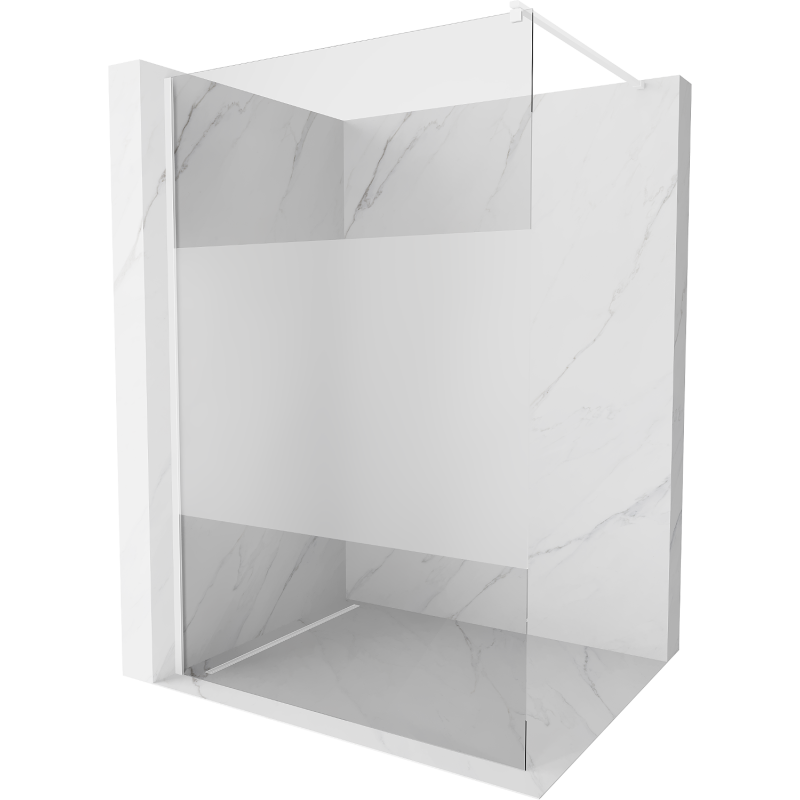 Mexen Kioto paroi de douche 90 x 200 cm, transparent/Gelée 8 mm, Blanc - 800-090-101-20-35
