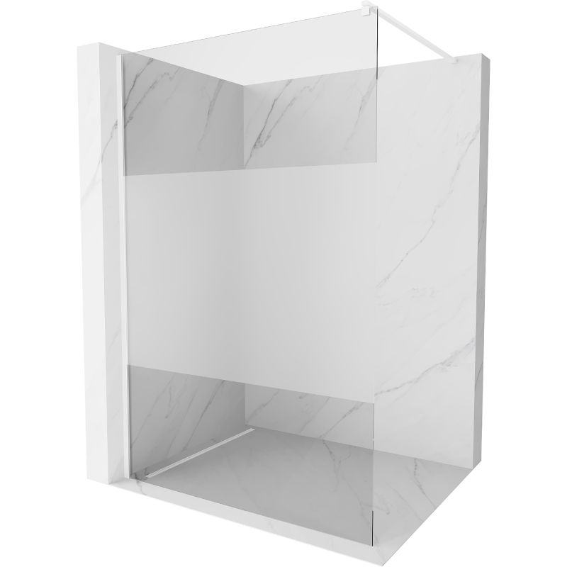 Mexen Kioto paroi de douche Walk-in 110 x 200 cm, transparent/givre 8 mm, blanc - 800-110-101-20-35