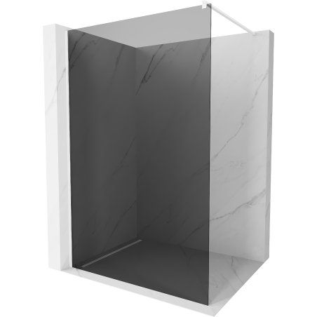 Mexen Kioto paroi de douche Walk-in 70 x 200 cm, graphite 8 mm, blanche - 800-070-101-20-40