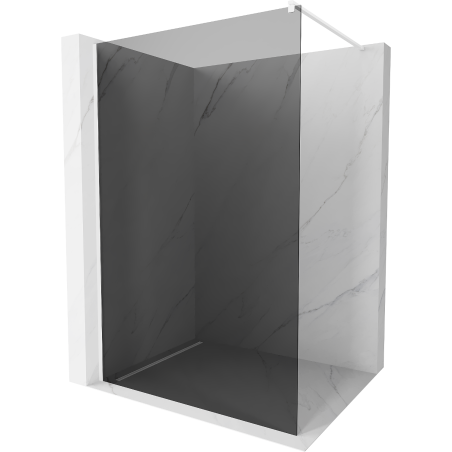 Mexen Kioto paroi de douche Walk-in 110 x 200 cm, graphite 8 mm, blanc - 800-110-101-20-40