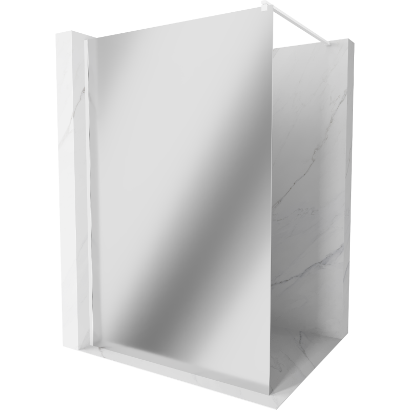 Mexen Kioto paroi de douche Walk-in 70 x 200 cm, miroir 8 mm, blanc - 800-070-101-20-50