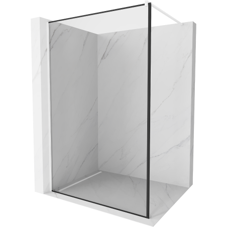 Mexen Kioto paroi de douche Walk-in 90 x 200 cm, cadre noir 8 mm, blanc - 800-090-101-20-70