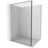 Mexen Kioto paroi de douche Walk-in 90 x 200 cm, cadre noir 8 mm, blanc - 800-090-101-20-70