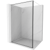 Mexen Kioto paroi de douche Walk-in 100 x 200 cm, motif noir 8 mm, blanc - 800-100-101-20-70