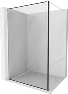 Mexen Kioto paroi de douche Walk-in 100 x 200 cm, motif noir 8 mm, blanc - 800-100-101-20-70