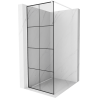 Mexen Kioto paroi de douche Walk-in 80 x 200 cm, grille noire 8 mm, blanc - 800-080-101-20-77