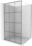 Mexen Kioto paroi de douche Walk-in 110 x 200 cm, grille noire 8 mm, blanche - 800-110-101-20-77