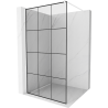 Mexen Kioto paroi de douche Walk-in 120 x 200 cm, grille noire 8 mm, blanche - 800-120-101-20-77