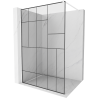 Mexen Kioto paroi de douche 70 x 200 cm, transparent/Design noir 8 mm, Blanc - 800-070-101-20-78