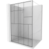 Mexen Kioto paroi de douche Walk-in 90 x 200 cm, motif noir 8 mm, blanc - 800-090-101-20-78