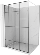 Mexen Kioto paroi de douche Walk-in 110 x 200 cm, motif noir 8 mm, blanc - 800-110-101-20-78