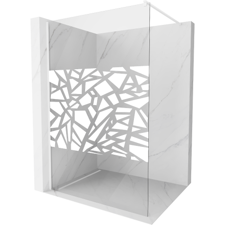 Mexen Kioto paroi de douche Walk-in 80 x 200 cm, motif blanc 8 mm, blanc - 800-080-101-20-85