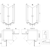 Mexen Mist-H L Duo cabine de douche pivotante droite 95 x 105 cm, transparente, or brossé - 8A5L-095L-105P-55-00