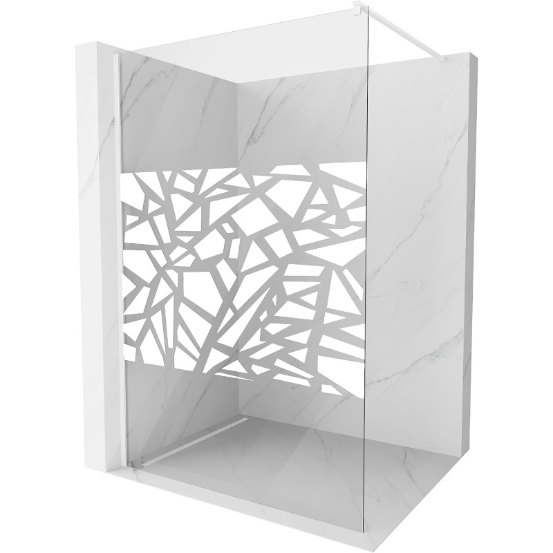Mexen Kioto Paroi de douche Walk-in 110 x 200 cm, motif blanc 8 mm, blanche - 800-110-101-20-85