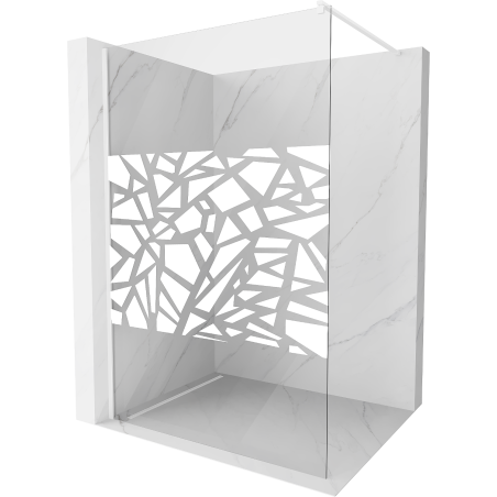 Mexen Kioto paroi de douche Walk-in 110 x 200 cm, motif blanc 8 mm, blanc - 800-110-101-20-85