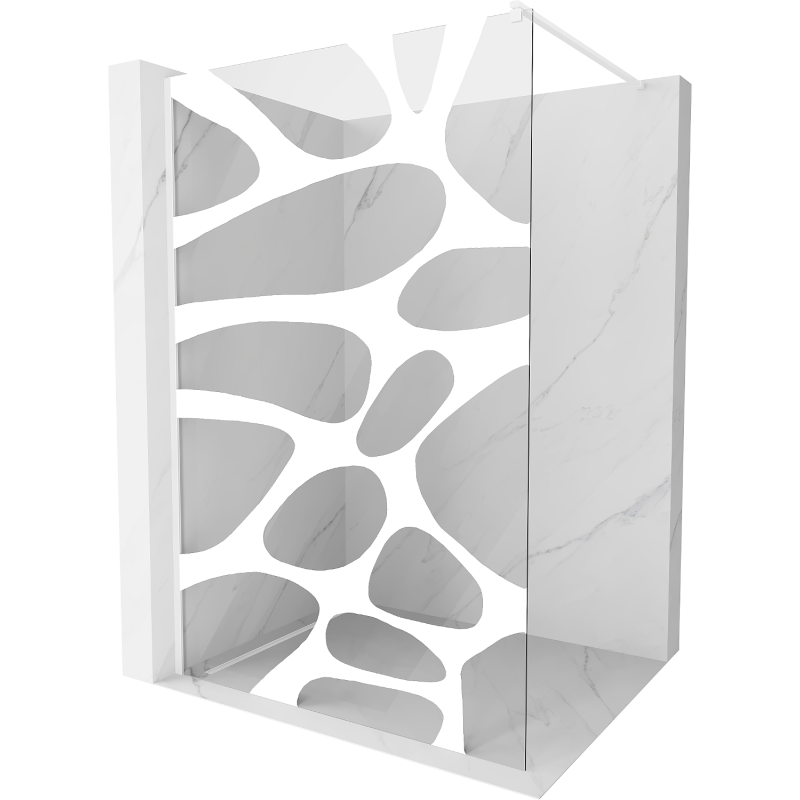 Mexen Kioto paroi de douche Walk-in 110 x 200 cm, vague blanche 8 mm, blanche - 800-110-101-20-97