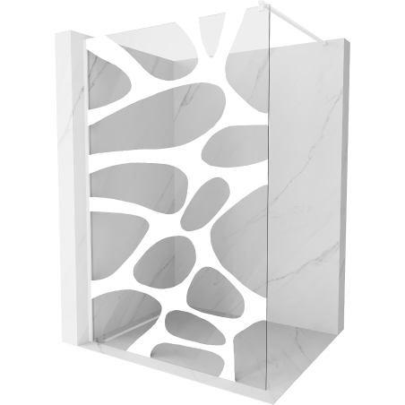Mexen Kioto paroi de douche Walk-in 110 x 200 cm, vague blanche 8 mm, blanche - 800-110-101-20-97