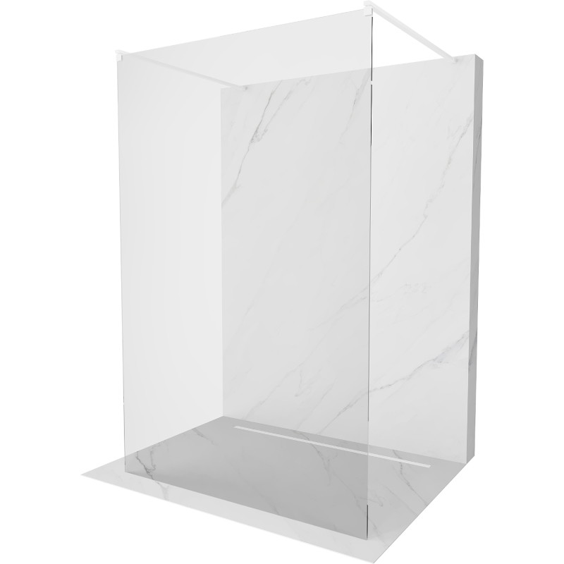 Mexen Kioto paroi de douche autonome 150 x 200 cm, transparente 8 mm, blanche - 800-150-002-20-00