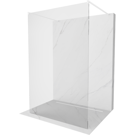 Mexen Kioto paroi de douche autoportante 160 x 200 cm, transparente 8 mm, blanche - 800-160-002-20-00