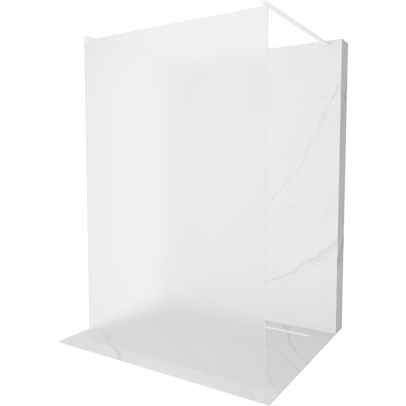 Mexen Kioto paroi de douche autoportante 100 x 200 cm, verre givré 8 mm, blanche - 800-100-002-20-30