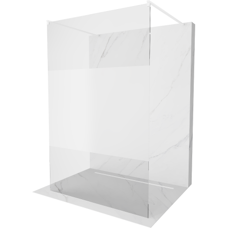 Mexen Kioto paroi de douche autoportante 120 x 200 cm, transparent/givre 8 mm, blanc - 800-120-002-20-35