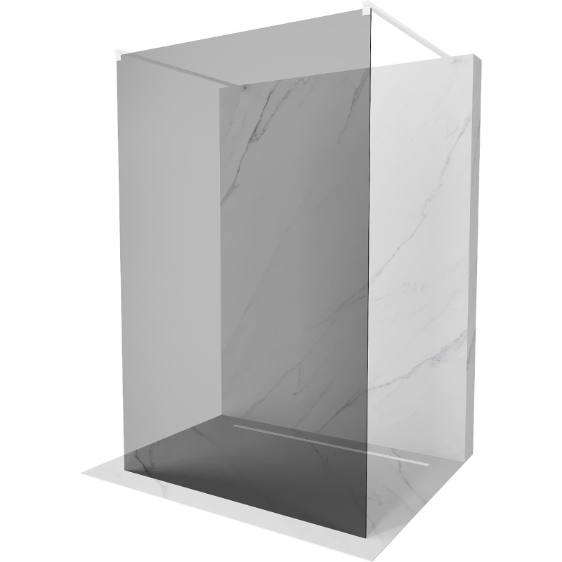 Mexen Kioto cloison de douche autoportante 100 x 200 cm, graphite 8 mm, blanc - 800-100-002-20-40