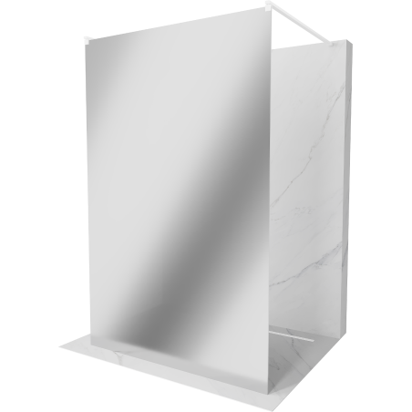 Mexen Kioto paroi de douche autoportante 100 x 200 cm, miroir 8 mm, blanche - 800-100-002-20-50