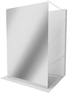 Mexen Kioto paroi de douche autoportante 100 x 200 cm, Miroir 8 mm, Blanc - 800-100-002-20-50