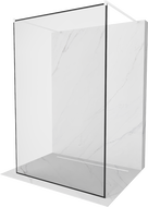 Mexen Kioto paroi de douche autoportante 100 x 200 cm, cadre noir 8 mm, blanc - 800-100-002-20-70