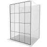 Mexen Kioto paroi de douche autoportante 140 x 200 cm, grille noire 8 mm, blanc - 800-140-002-20-77