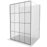 Mexen Kioto paroi de douche autoportante 140 x 200 cm, transparent/Design noir 8 mm, Blanc - 800-140-002-20-77