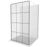 Mexen Kioto paroi de douche autoportante 120 x 200 cm, grille noire 8 mm, blanc - 800-120-002-20-77