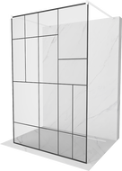 Mexen Kioto paroi de douche autoportante 120 x 200 cm, motif noir 8 mm, blanc - 800-120-002-20-78