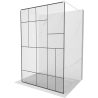 Mexen Kioto paroi de douche autoportante 140 x 200 cm, motif noir 8 mm, blanc - 800-140-002-20-78