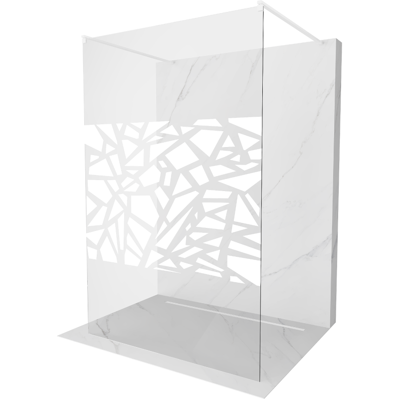 Mexen Kioto paroi de douche autoportante 110 x 200 cm, motif blanc 8 mm, blanc - 800-110-002-20-85