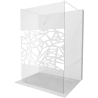 Mexen Kioto paroi de douche autoportante 110 x 200 cm, transparent/Design blanc 8 mm, Blanc - 800-110-002-20-85