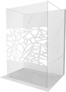 Mexen Kioto paroi de douche autoportante 130 x 200 cm, transparent/Design blanc 8 mm, Blanc - 800-130-002-20-85