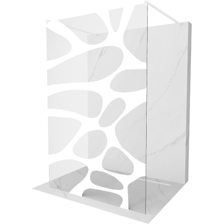 Mexen Kioto paroi de douche autoportante 110 x 200 cm, transparent/Design blanc 8 mm, Blanc - 800-110-002-20-97