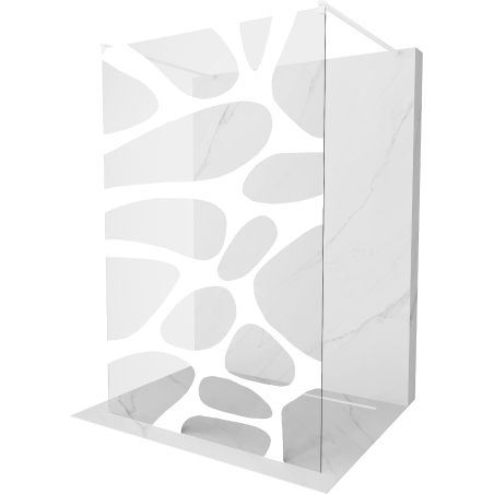 Mexen Kioto paroi de douche autoportante 140 x 200 cm, transparent/Design blanc 8 mm, Blanc - 800-140-002-20-97