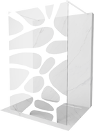 Mexen Kioto paroi de douche autoportante 140 x 200 cm, transparent/Design blanc 8 mm, Blanc - 800-140-002-20-97