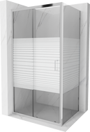 Mexen Apia cabine de douche coulissante 95 x 70 cm, bandes blanches, chrome - 840-095-070-01-20