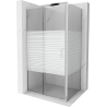 Mexen Apia cabine de douche coulissante 95 x 90 cm, bandes blanches, chrome - 840-095-090-01-20