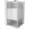 Mexen Apia cabine de douche coulissante 100 x 100 cm, bandes blanches, chrome - 840-100-100-01-20