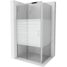 Mexen Apia cabine de douche coulissante 110 x 80 cm, bandes blanches, chromé - 840-110-080-01-20