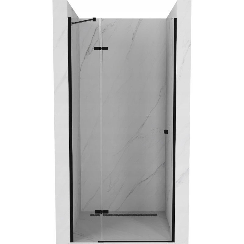 Porte de douche pivotante Mexen Roma 70 cm, transparente, noire - 854-070-000-70-00